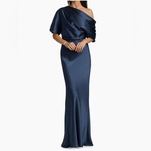 Amsale
Satin One-Shoulder Gown in French Blue Dress New with tags $695